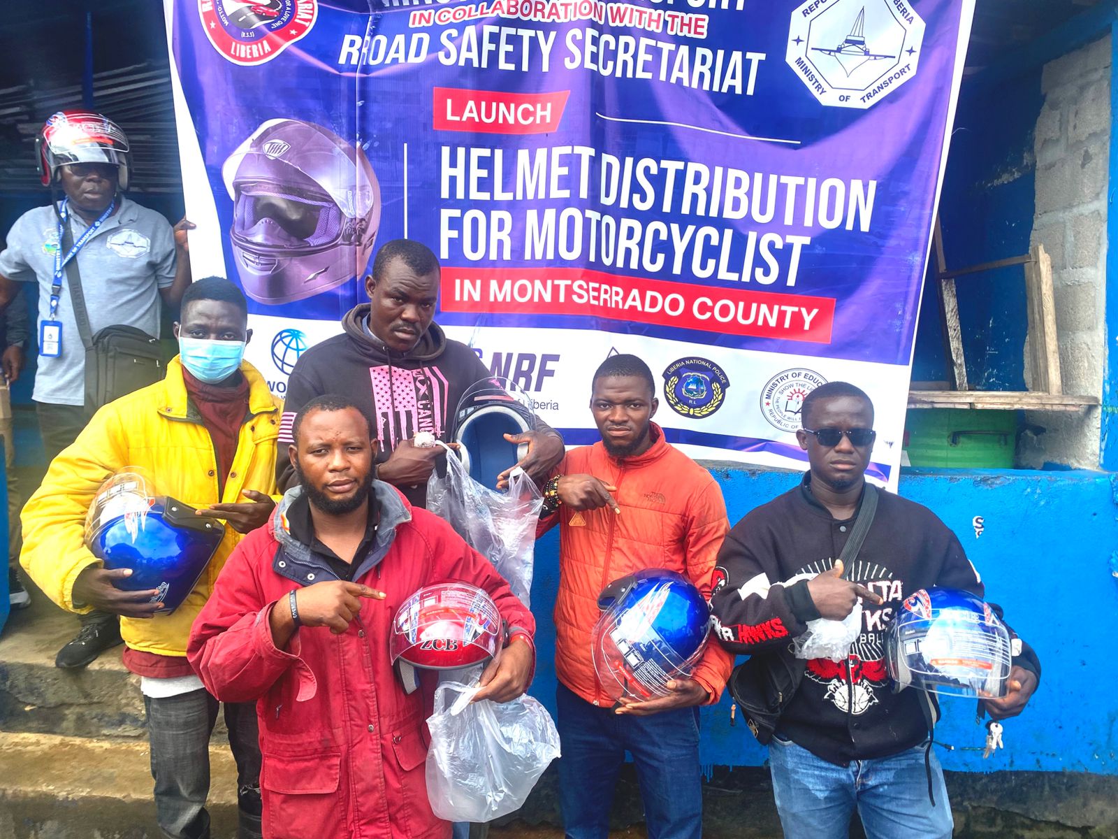 Motocyclist Reciving Helmet 